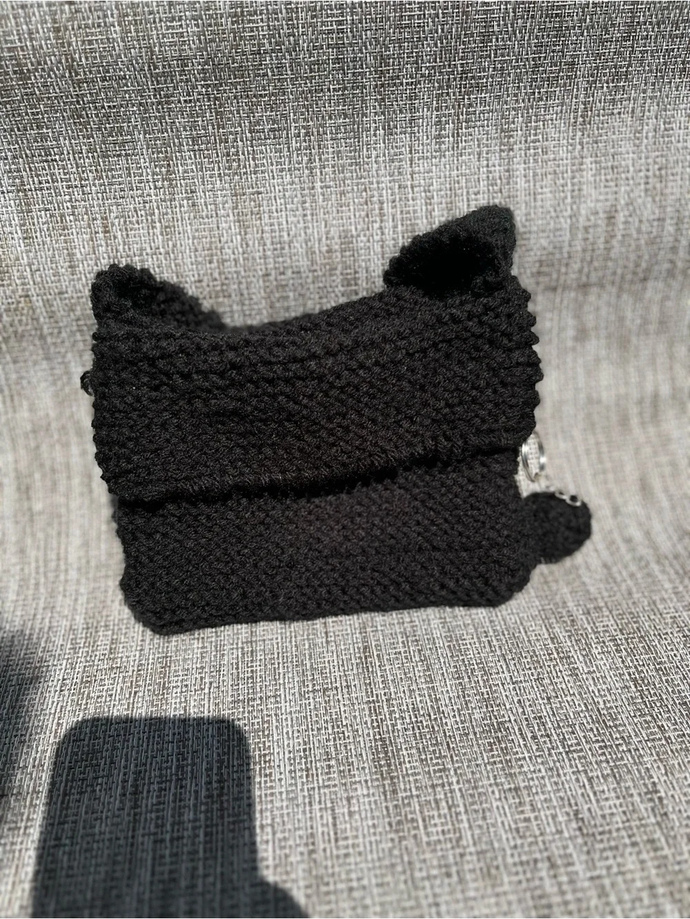 Black Knit handbag + Keychain